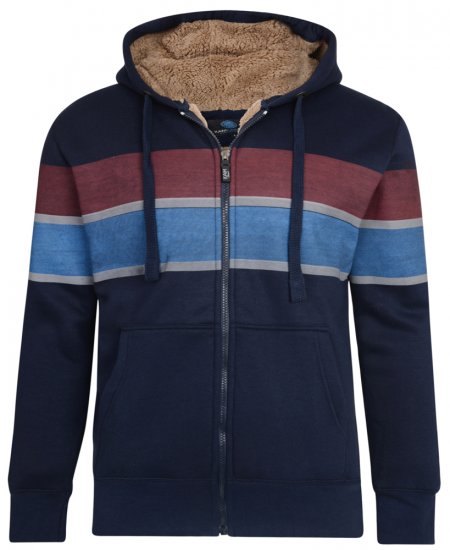 Kam Jeans 7007 Sherpa Lined Hoodie Navy - Pulóverek & kapucnis pulóverek - Pulóverek & Kapucnis pulóver 2XL-12XL