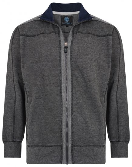 Kam Jeans 7011 Full Zip Sweat Charcoal - Pulóverek & kapucnis pulóverek - Pulóverek & Kapucnis pulóver 2XL-12XL
