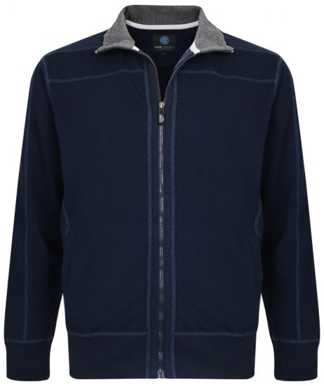 Kam Jeans 7011 Full Zip Sweat Navy - Pulóverek & kapucnis pulóverek - Pulóverek & Kapucnis pulóver 2XL-12XL