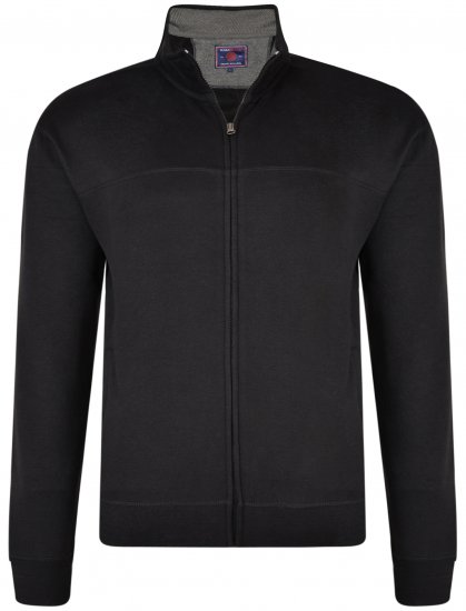 Kam Jeans 7018 Full zip Sweatshirt Black - Pulóverek & kapucnis pulóverek - Pulóverek & Kapucnis pulóver 2XL-12XL