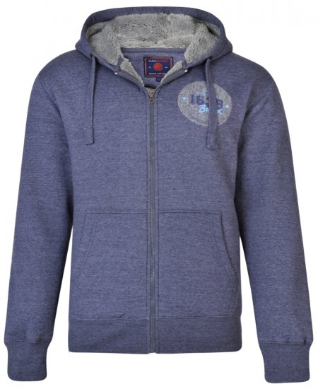 Kam Jeans 7025 Sherpa lined Hoodie Insignia blue - Pulóverek & kapucnis pulóverek - Pulóverek & Kapucnis pulóver 2XL-12XL