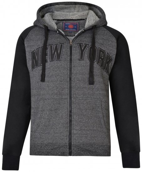 Kam Jeans 7026 New York Hoodie Black - Pulóverek & kapucnis pulóverek - Pulóverek & Kapucnis pulóver 2XL-12XL