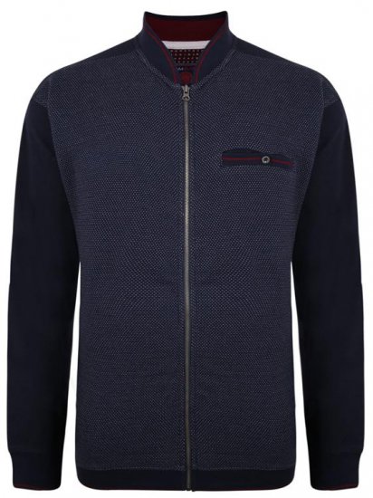 Kam Jeans 7035 Dobby Track Top Navy - Pulóverek & kapucnis pulóverek - Pulóverek & Kapucnis pulóver 2XL-12XL