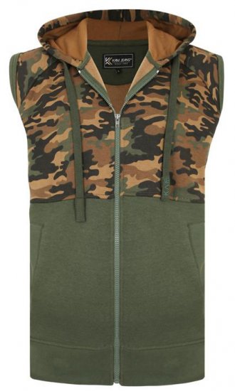 Kam Jeans 7039 Camo Panelled Vest - Pulóverek & kapucnis pulóverek - Pulóverek & Kapucnis pulóver 2XL-12XL