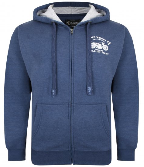 Kam Jeans 7043 Full Throttle Hoodie Indigo - Pulóverek & kapucnis pulóverek - Pulóverek & Kapucnis pulóver 2XL-12XL
