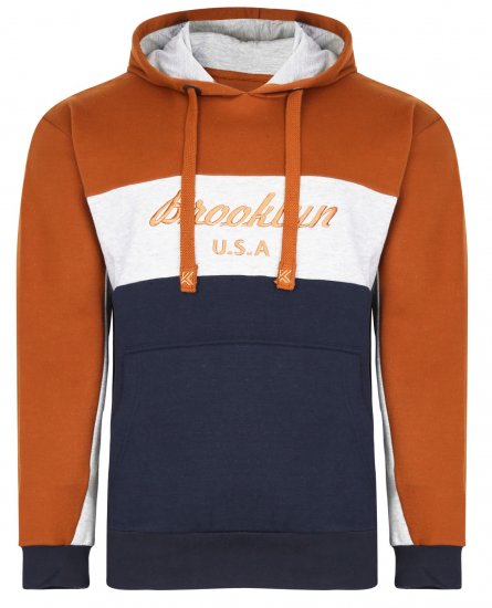 Kam Jeans 7046 Over Head Brooklyn Hoodie Orange - Pulóverek & kapucnis pulóverek - Pulóverek & Kapucnis pulóver 2XL-12XL