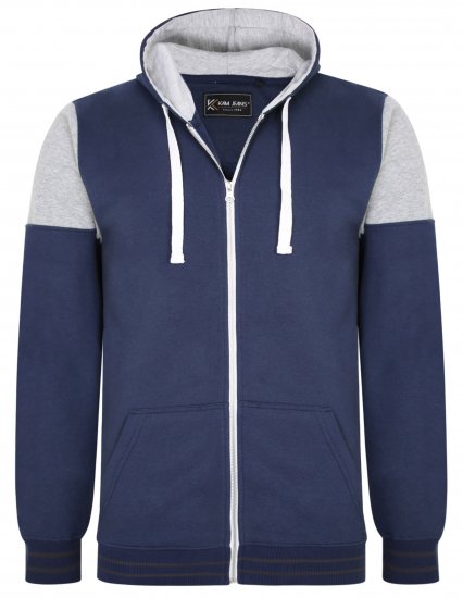 Kam Jeans 7049 Cut & Saw Sleeve Hoodie Navy - Pulóverek & kapucnis pulóverek - Pulóverek & Kapucnis pulóver 2XL-12XL