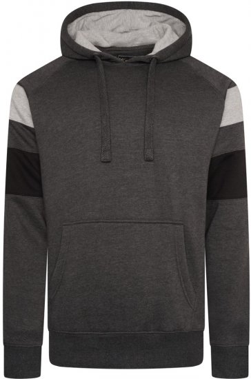 Kam Jeans 7068 Cut & Sew Over Head Hoody Charcoal - Pulóverek & kapucnis pulóverek - Pulóverek & Kapucnis pulóver 2XL-12XL