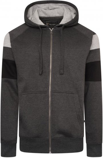 Kam Jeans 7069 Cut & Saw Zip Thru Hoody Charcoal - Pulóverek & kapucnis pulóverek - Pulóverek & Kapucnis pulóver 2XL-12XL
