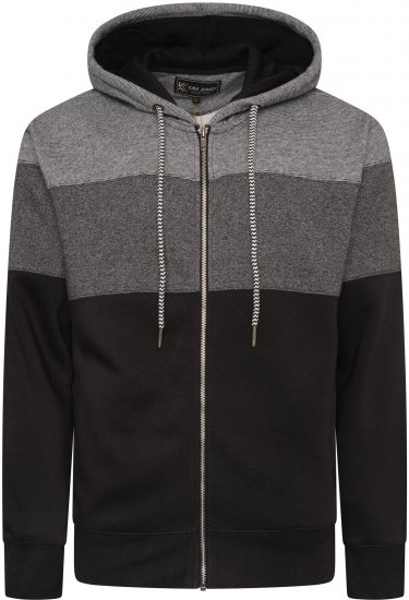 Kam Jeans 7071 Marl Stripe Hoody Black TALL SIZES - FÉRFIRUHÁZAT MT-6XLT - TALL-méretek