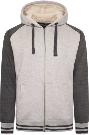 Kam Jeans 7075 Raglan Zip Thru Sherpa Hoodie Grey - Pulóverek & kapucnis pulóverek - Pulóverek & Kapucnis pulóver 2XL-12XL