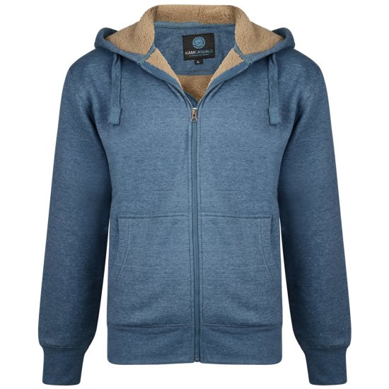 Kam Jeans 709 Sherpa Lined Hoodie Denim - Pulóverek & kapucnis pulóverek - Pulóverek & Kapucnis pulóver 2XL-12XL