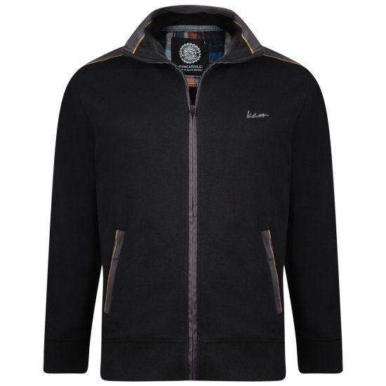 Kam Jeans 714 Shoulder Panel Sweater Black - Pulóverek & kapucnis pulóverek - Pulóverek & Kapucnis pulóver 2XL-12XL