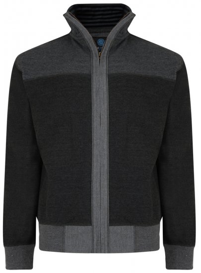 Kam Jeans 715 Full Zip Sweater Charcoal - Pulóverek & kapucnis pulóverek - Pulóverek & Kapucnis pulóver 2XL-12XL
