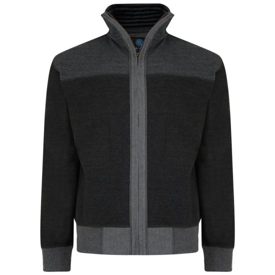 Kam Jeans 715 Full Zip Sweater Charcoal - Pulóverek & kapucnis pulóverek - Pulóverek & Kapucnis pulóver 2XL-12XL