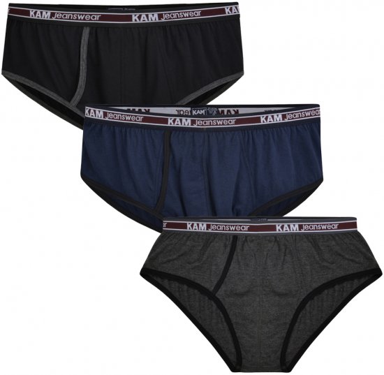 Kam Jeans 806 Underwear Black, Charcoal, Navy 3-Pack - Alsónemű & strandruhák - Nagyméretű Alsónemű 2XL-8XL