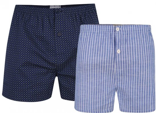 Kam Jeans 812 Twin Pack Woven Boxers - Alsónemű & strandruhák - Nagyméretű Alsónemű 2XL-8XL