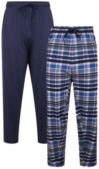 Kam Jeans 872 Lounge pants Navy, Checked 2-pack - Alsónemű & strandruhák - Nagyméretű Alsónemű 2XL-8XL
