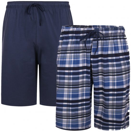 Kam Jeans 875 Lounge shorts Navy, Checked 2-pack - Alsónemű & strandruhák - Nagyméretű Alsónemű 2XL-8XL