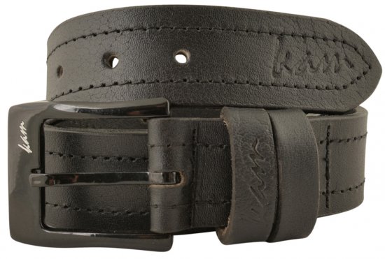 Kam Jeans 920 Leather Belt Black, 4cm - Övek - Nagyméretű Övek W40-W70/2XL-8XL