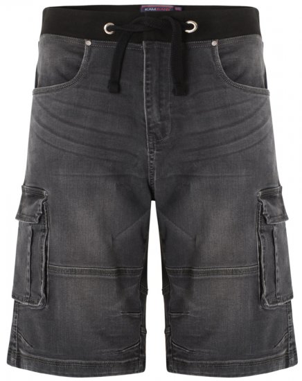 Kam Jeans Dito Denim Shorts Charcoal - Rövidnadrág - Nagyméretű Rövidnadrág W40-W60