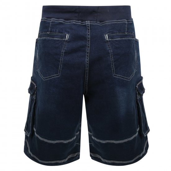 Kam Jeans Dito Denim Shorts Mid Used Blue - Rövidnadrág - Nagyméretű Rövidnadrág W40-W60