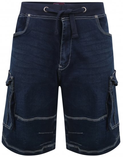 Kam Jeans Dito Denim Shorts Mid Used Blue - Rövidnadrág - Nagyméretű Rövidnadrág W40-W60
