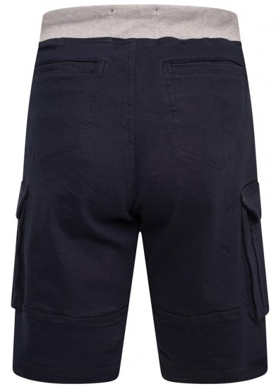 Kam Jeans Elvio Rib Waist Stretch Shorts Navy - Rövidnadrág - Nagyméretű Rövidnadrág W40-W60