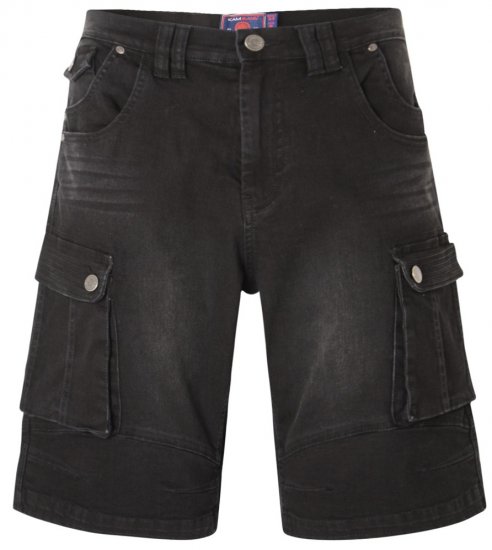 Kam Jeans Ivan Cargo Shorts Black - Rövidnadrág - Nagyméretű Rövidnadrág W40-W60