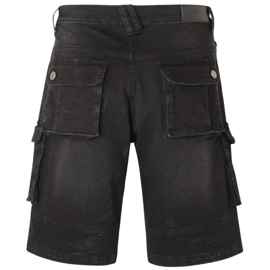 Kam Jeans Ivan Cargo Shorts Black - Rövidnadrág - Nagyméretű Rövidnadrág W40-W60