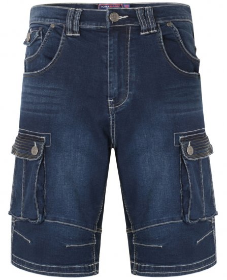 Kam Jeans Ivan Cargo Shorts Dark Used - Rövidnadrág - Nagyméretű Rövidnadrág W40-W60