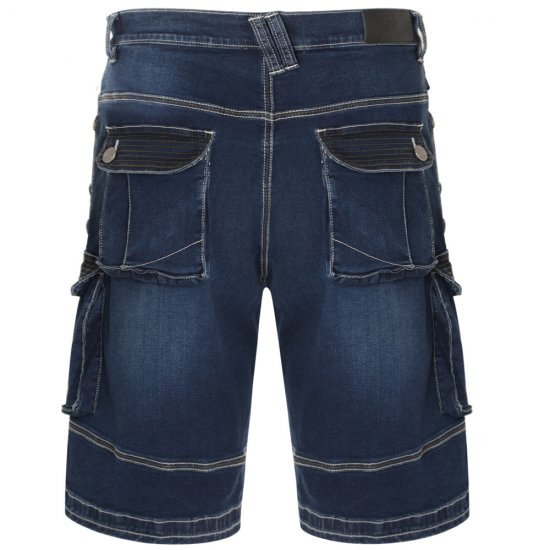 Kam Jeans Ivan Cargo Shorts Dark Used - Rövidnadrág - Nagyméretű Rövidnadrág W40-W60