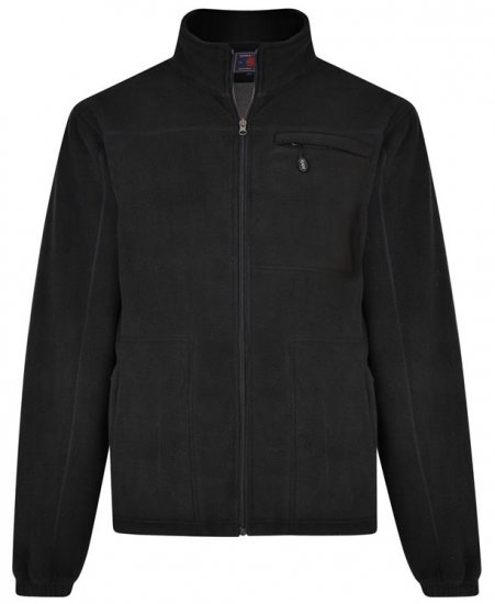 Kam Jeans KV100 Bonded Fleece Jacket Black - Sportruházat - Nagyméretű Sportruházat 2XL-10XL