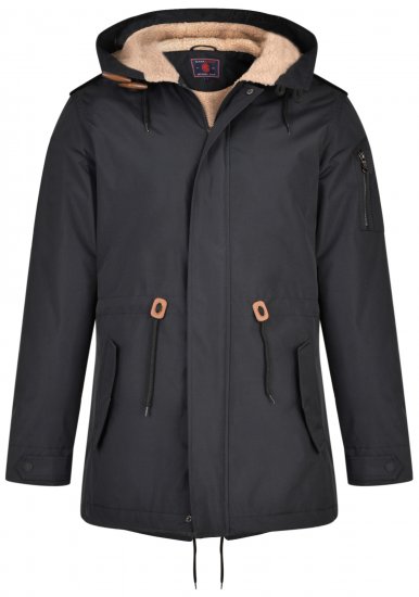 Kam Jeans KV112 Parka Black - Kabátok - Nagyméretű Kabátok - 2XL-8XL