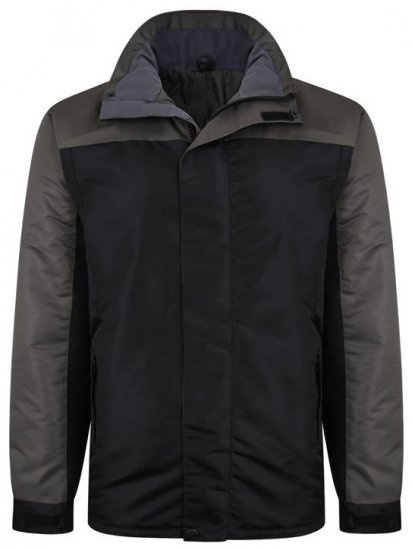 Kam Jeans KV113 Padded Waterproof Coat Black - Kabátok - Nagyméretű Kabátok - 2XL-8XL