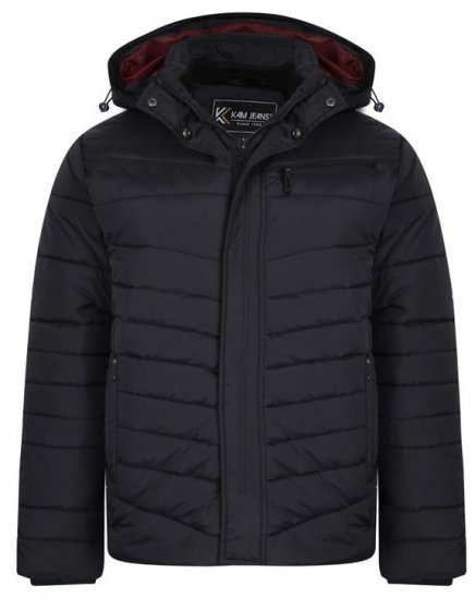 Kam Jeans KV118 Lightweight Quilted Jacket Black - Kabátok - Nagyméretű Kabátok - 2XL-8XL