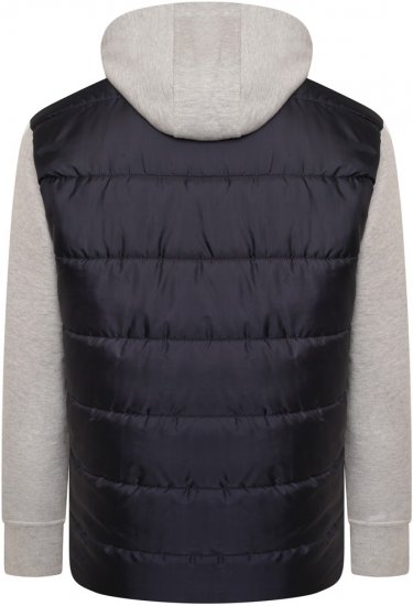 Kam Jeans KV135 Quilted Zip Thru Hoody with Padded Body & Jersey Sleeves Navy TALL SIZES - FÉRFIRUHÁZAT MT-6XLT - TALL-méretek