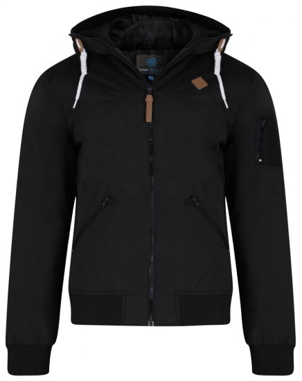 Kam Jeans KV76 Bomber Jacket Black - Kabátok - Nagyméretű Kabátok - 2XL-8XL