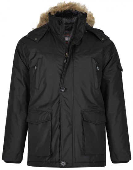 Kam Jeans KV97 Padded Winter Jacket Black - Kabátok - Nagyméretű Kabátok - 2XL-8XL