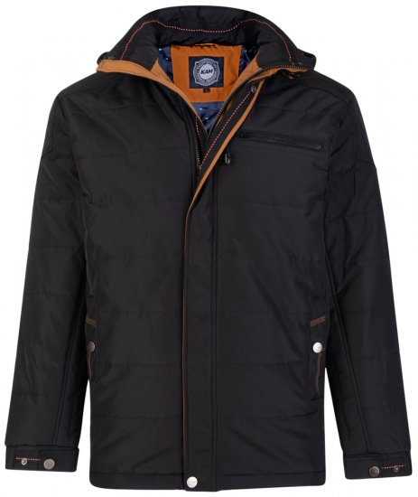 Kam Jeans KV98 Padded Jacket Black - Kabátok - Nagyméretű Kabátok - 2XL-8XL