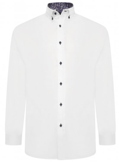 Kam Jeans P023 L/S Premium Stretch Shirt White - Ingek - Ingek 2XL-10XL