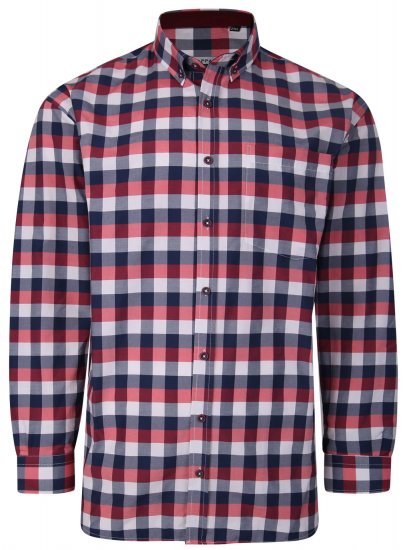 Kam Jeans P642 Premium Large Check Shirt LS Red - Ingek - Ingek 2XL-10XL