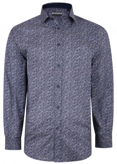 Kam Jeans P680 Floral Print Shirt Navy - Ingek - Ingek 2XL-10XL