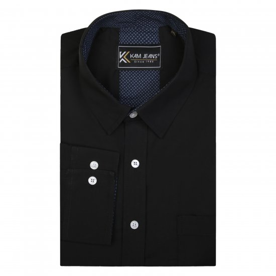 Kam Jeans P684 Premium Stretch Shirt Black - Ingek - Ingek 2XL-10XL