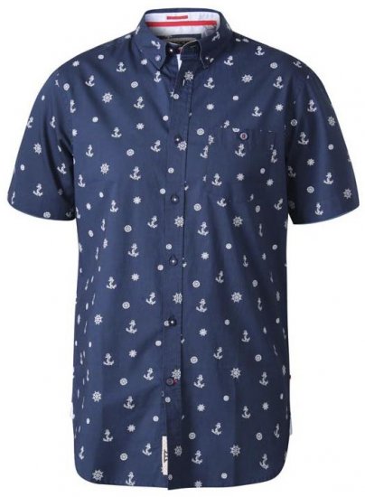 D555 Kirk Short Sleeve Shirt Navy - Ingek - Ingek 2XL-10XL