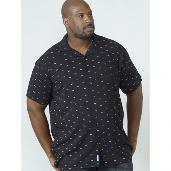 D555 Luciano Bowling Shirt Black - Ingek - Ingek 2XL-10XL