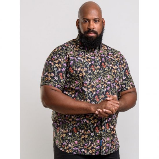 D555 Emmet Floral Shirt Black - Ingek - Ingek 2XL-10XL