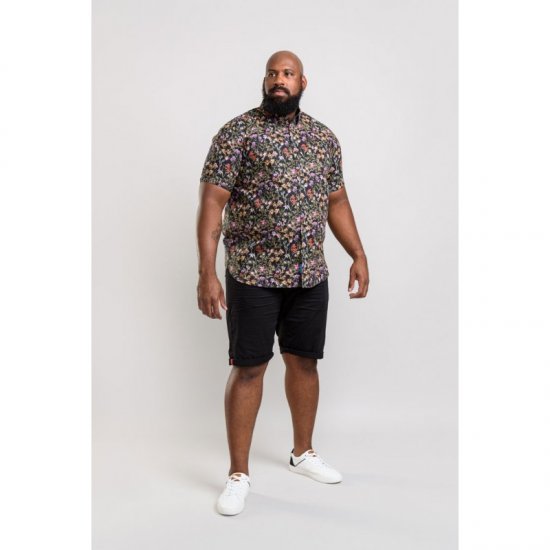 D555 Emmet Floral Shirt Black - Ingek - Ingek 2XL-10XL