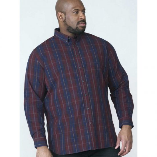 D555 Grady Long Sleeve Check Shirt - Ingek - Ingek 2XL-10XL
