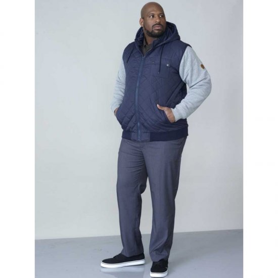 D555 Willie Hooded Quilted Jacket with Fleece sleeves - Kabátok - Nagyméretű Kabátok - 2XL-8XL
